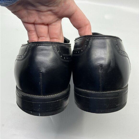 FLS Florsheim Wingtip Black Leather Shoes Mens Size 11 Oxford Tassels Loafers - Picture 7 of 10